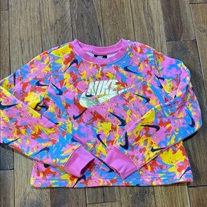 Nike Multicolor Paint-Splash Crewneck Sweatshirt - Pink/Yellow/Blue